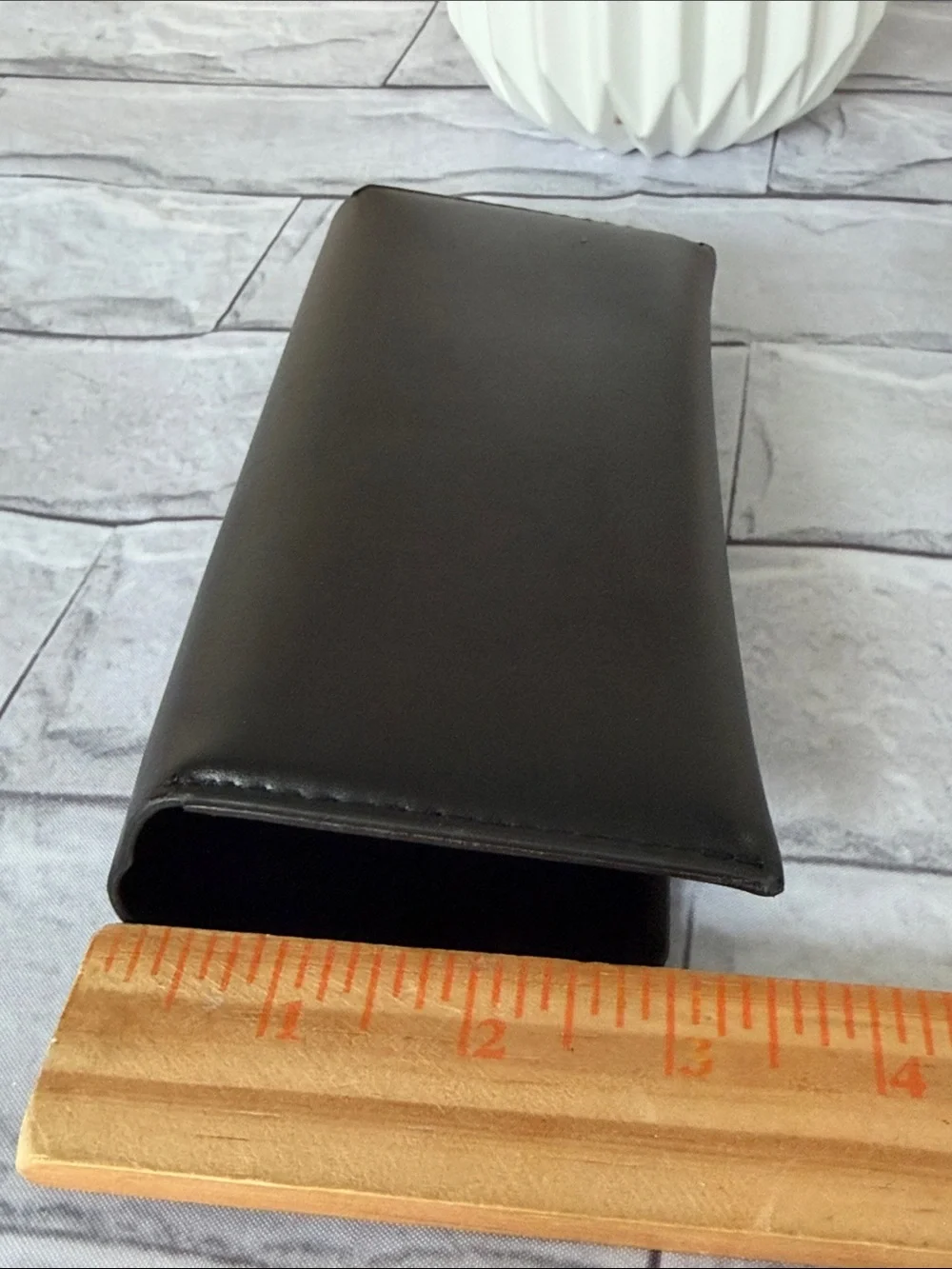 L.A.M.B. Black leather mate eyewear case fold over